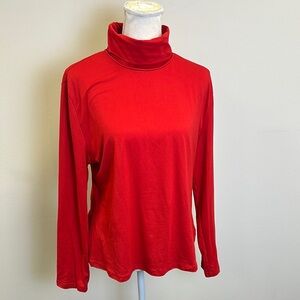 Red Turtleneck Long Sleeve Top